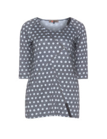 Exelle Crinkle look jersey shirt Grey / Light-Grey