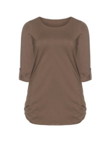 Isolde Roth Long-sleeved cotton shirt Brown