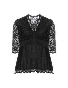 Kiyonna Empire line lace top Black / Black