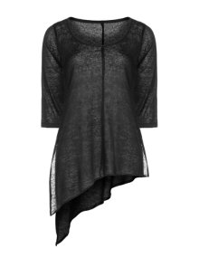 Isolde Roth Linen shirt with asymmetrical cut Black