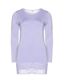 Zhenzi Basic shirt with lace hem Lilac