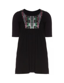 Manon Baptiste Bib front smock top Black / Versicolour