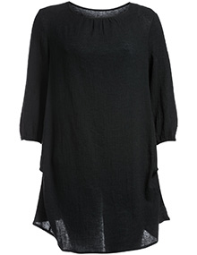 Isolde Roth Linen-cotton blend long tunic Black