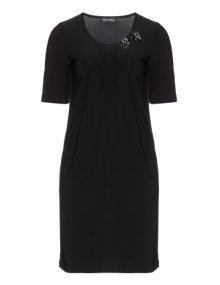 Verpass Dress with detachable brooch Black