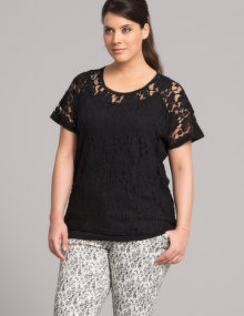 Zhenzi Lace T-shirt  Black