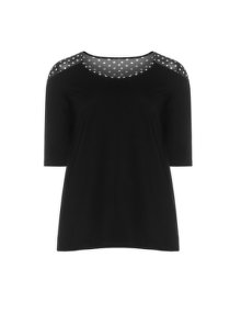 Manon Baptiste Cotton Shirt with Chiffon Yoke Black / White