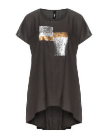 Yppig Sequinned cotton t-shirt Dark-Brown