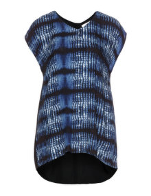 Zizzi Printed T-shirt Black / Blue