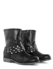 Borger Shoes Studded leather boots  Black