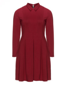 Manon Baptiste Flared jersey dress Bordeaux-Red