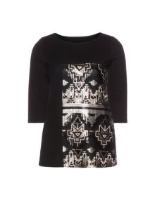 Manon Baptiste Asymmetric cotton T-shirt Black / Versicolour