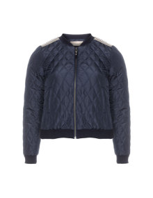 Zizzi Identity Quilted blouson Dark-Blue / Cream