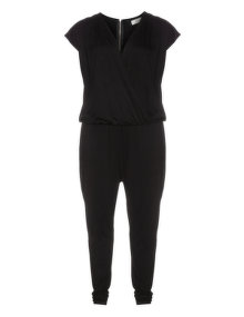 Zizzi Wrap effect jumpsuit Black