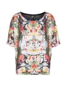 Mat Mixed pattern statement T-shirt Black / Versicolour