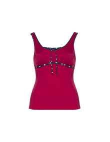 State of Mind Tankini top with ribbon Dark-Red / Dark-Blue