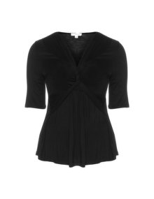 Kiyonna Cross draped top Black