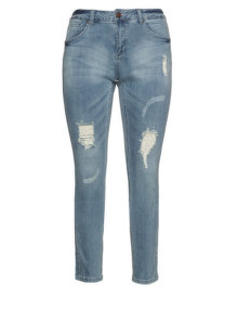 Zizzi Distressed slim fit jeans Light-Blue