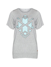 Zhenzi Shirt with ethnic print Grey / Light-Blue