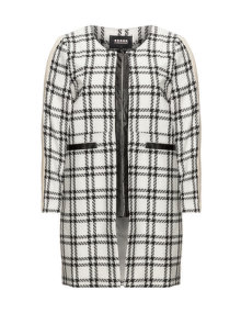 Carmakoma Plaid coat Ivory-White / Black