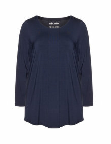 Sallie Sahne Basic jersey long sleeve top Dark-Blue