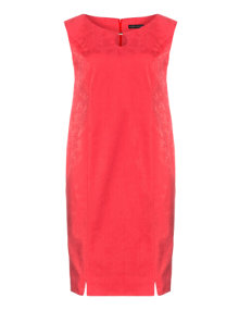 Elena Grunert Cotton dress with drop neckline Coral-Orange