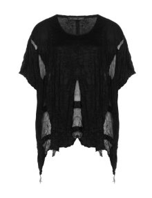 Barbara Speer Shirt with sheer inserts Black