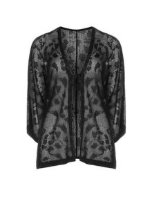 Manon Baptiste Pointelle knit cardigan Black