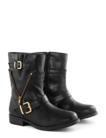 Borger Shoes Leather buckle ankle boots Black