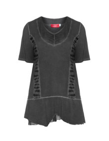 Peter Luft Asymmetric hemline shirt Anthracite