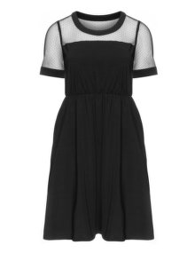 Manon Baptiste Embroidered tulle cotton dress Black